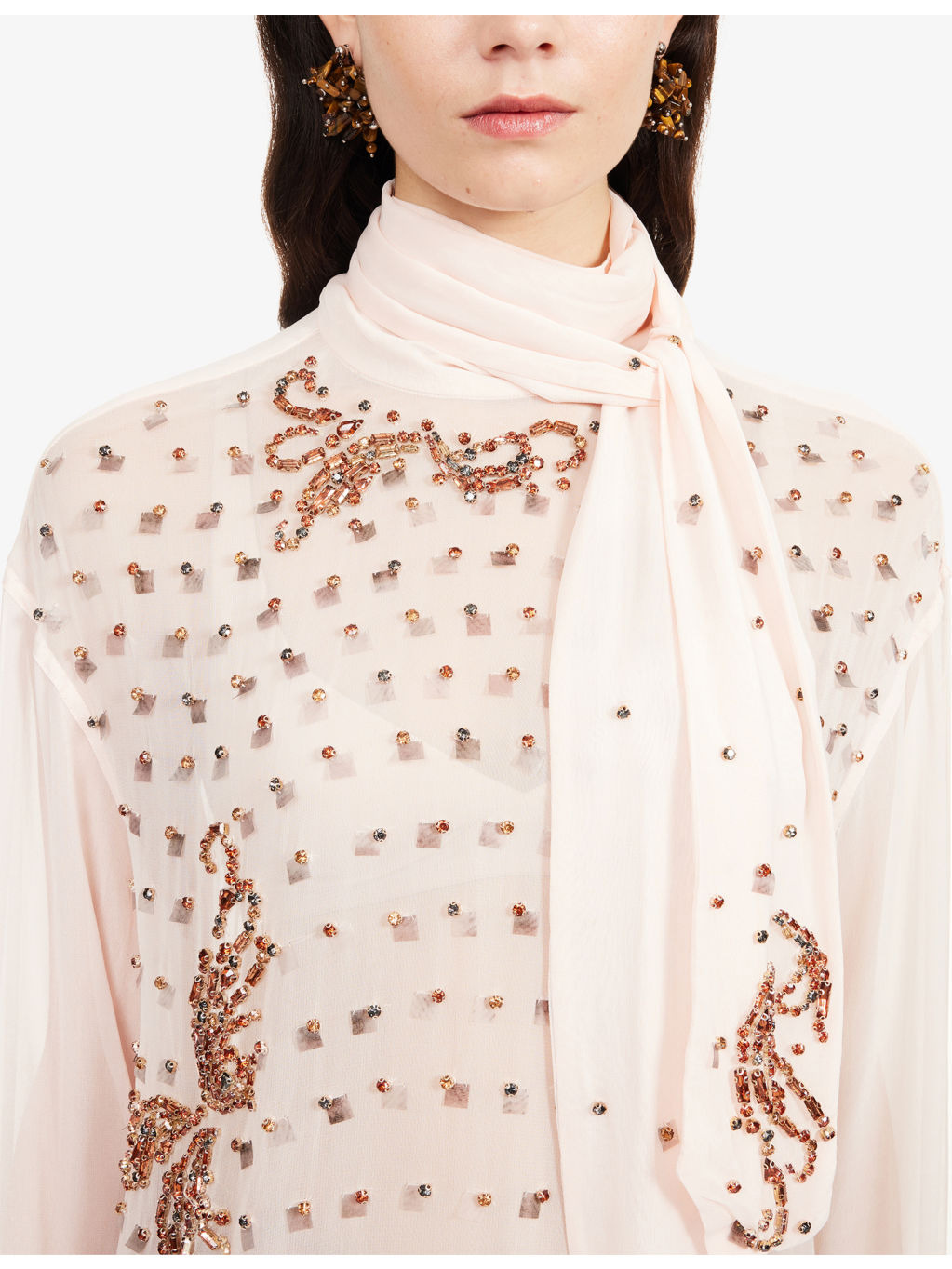 Chads Embellished Sheer Woven Shirt - 5