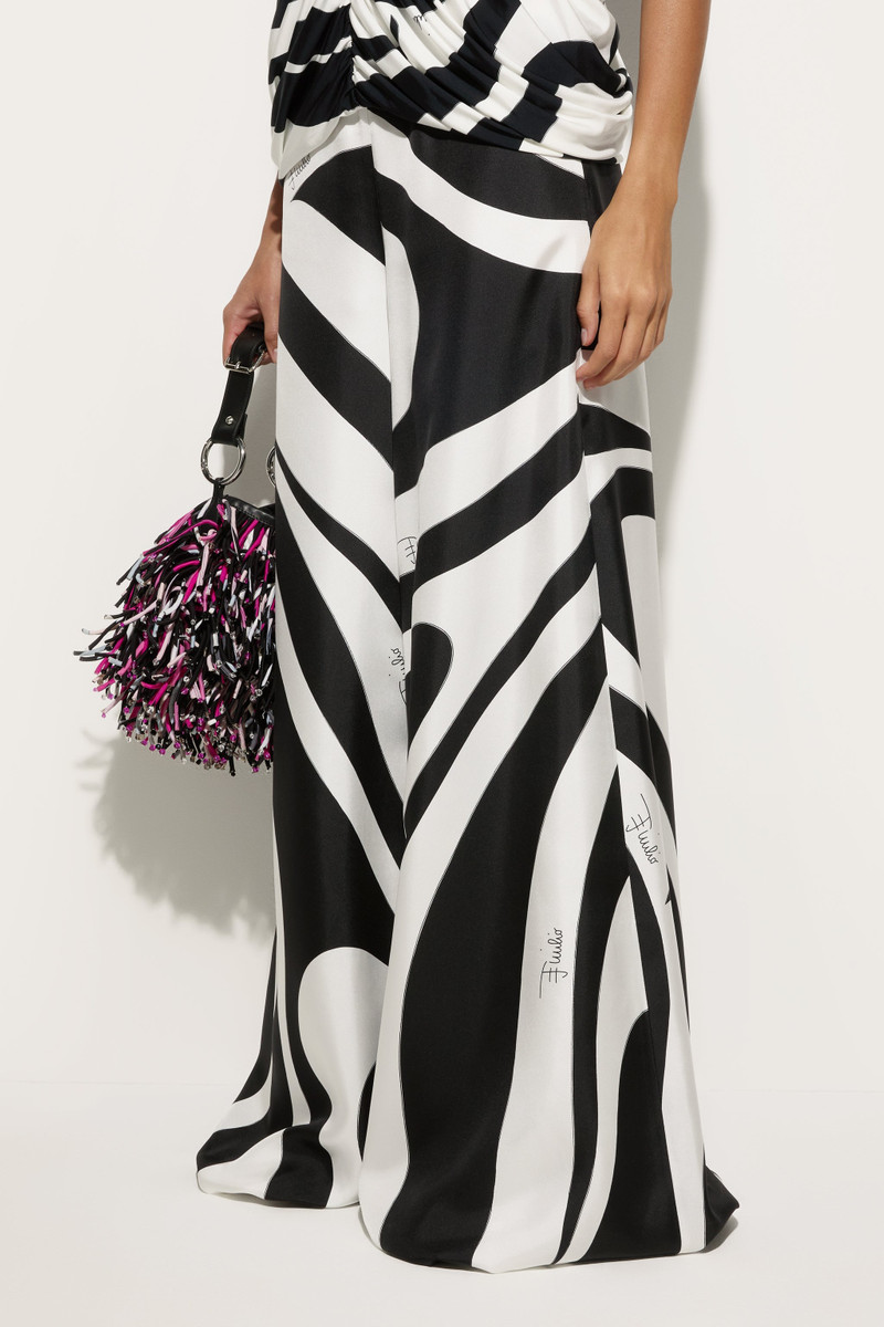 MARMO PRINT SILK TWILL WIDE-LEG PANTS 5