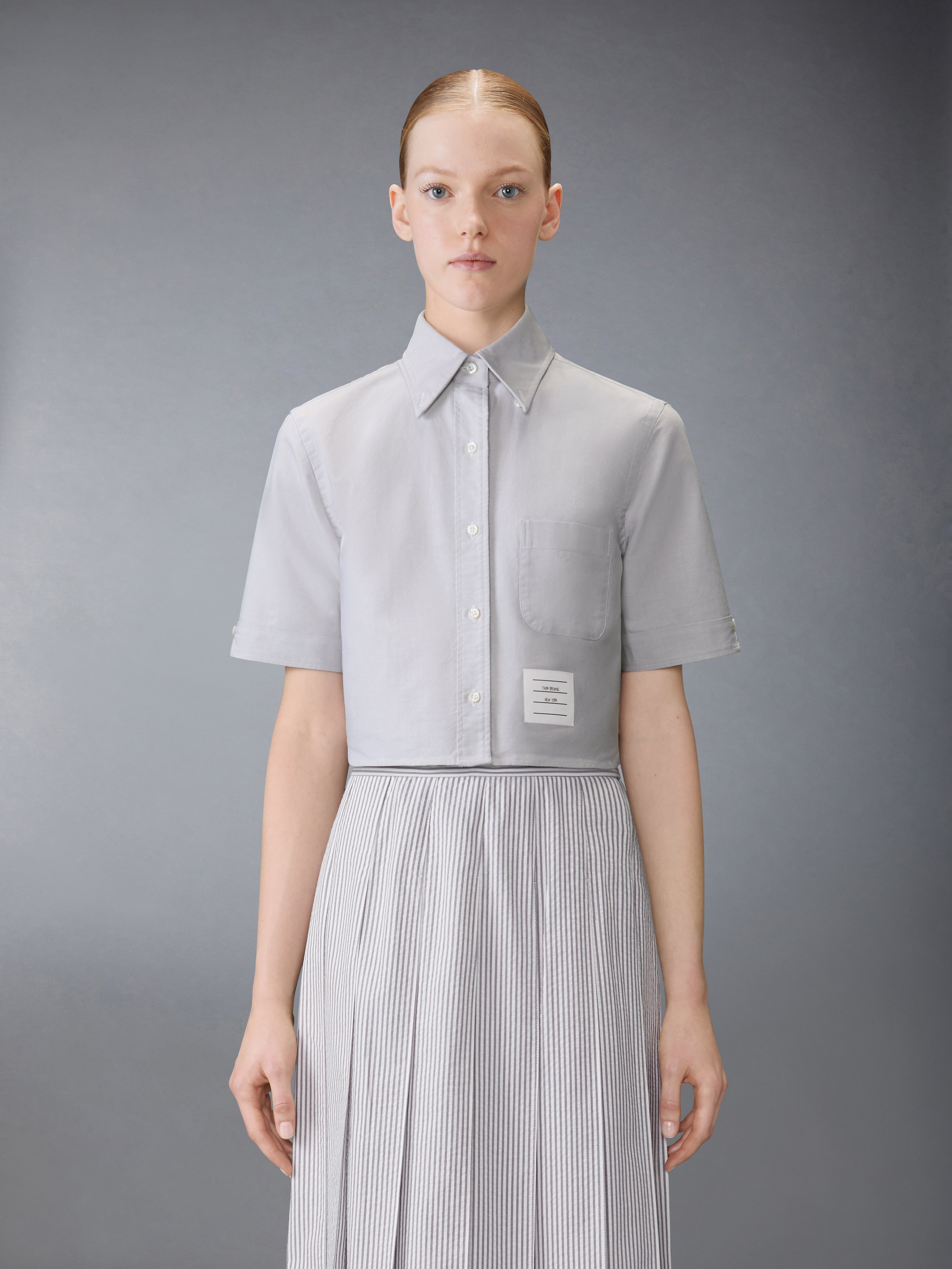 OXFORD CROPPED SHORT SLEEVE SHIRT - 2