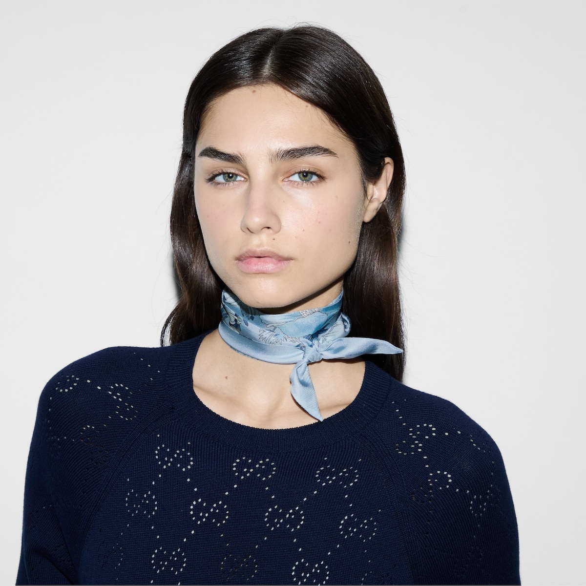 Printed silk neck bow - 4