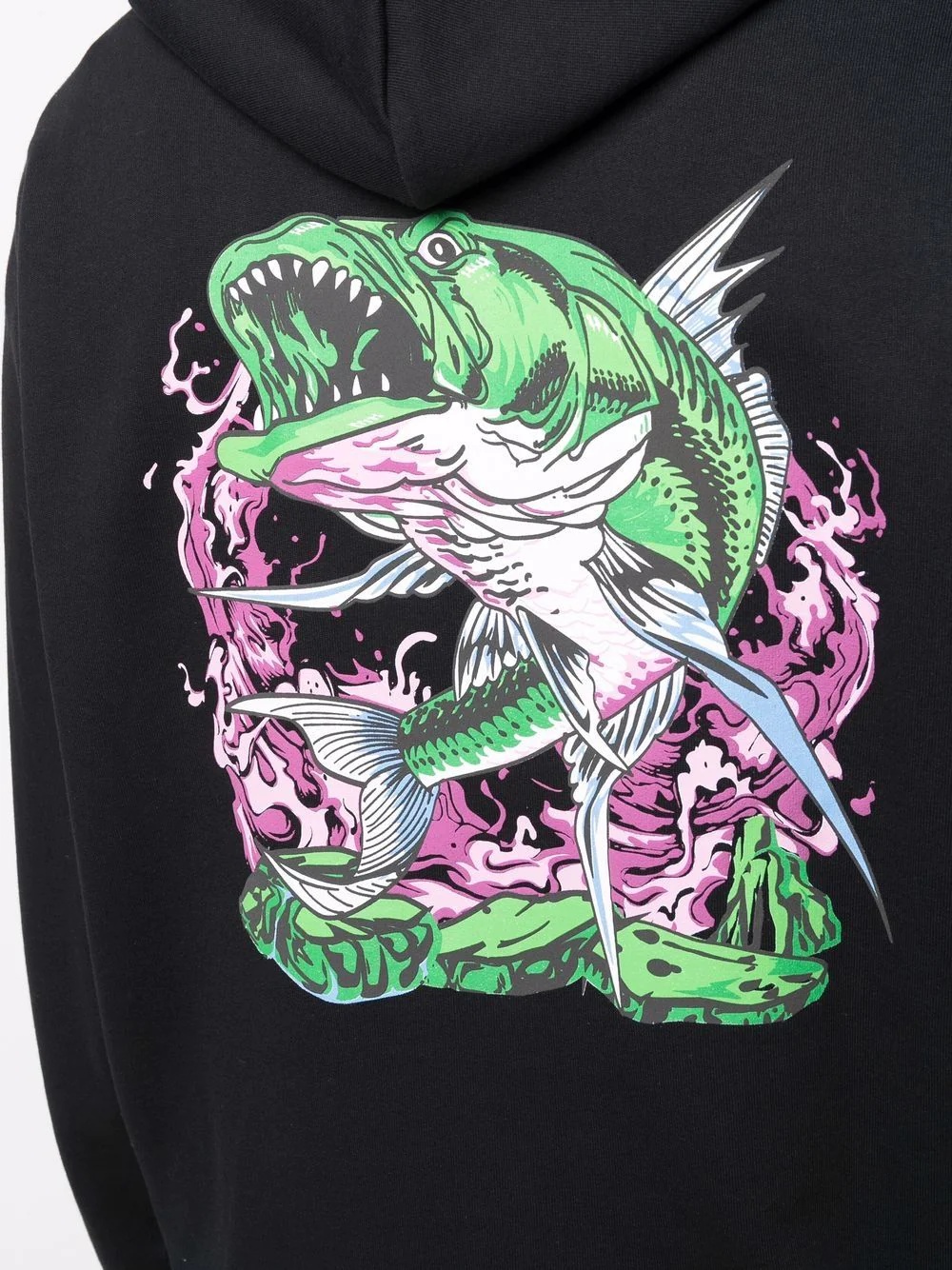 fish-print pullover hoodie - 5