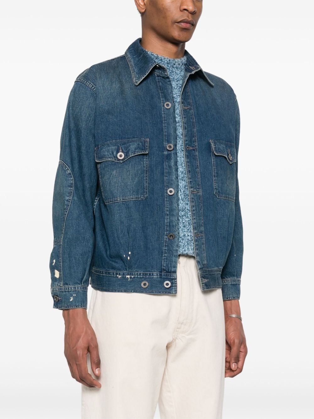 distressed denim jacket - 3