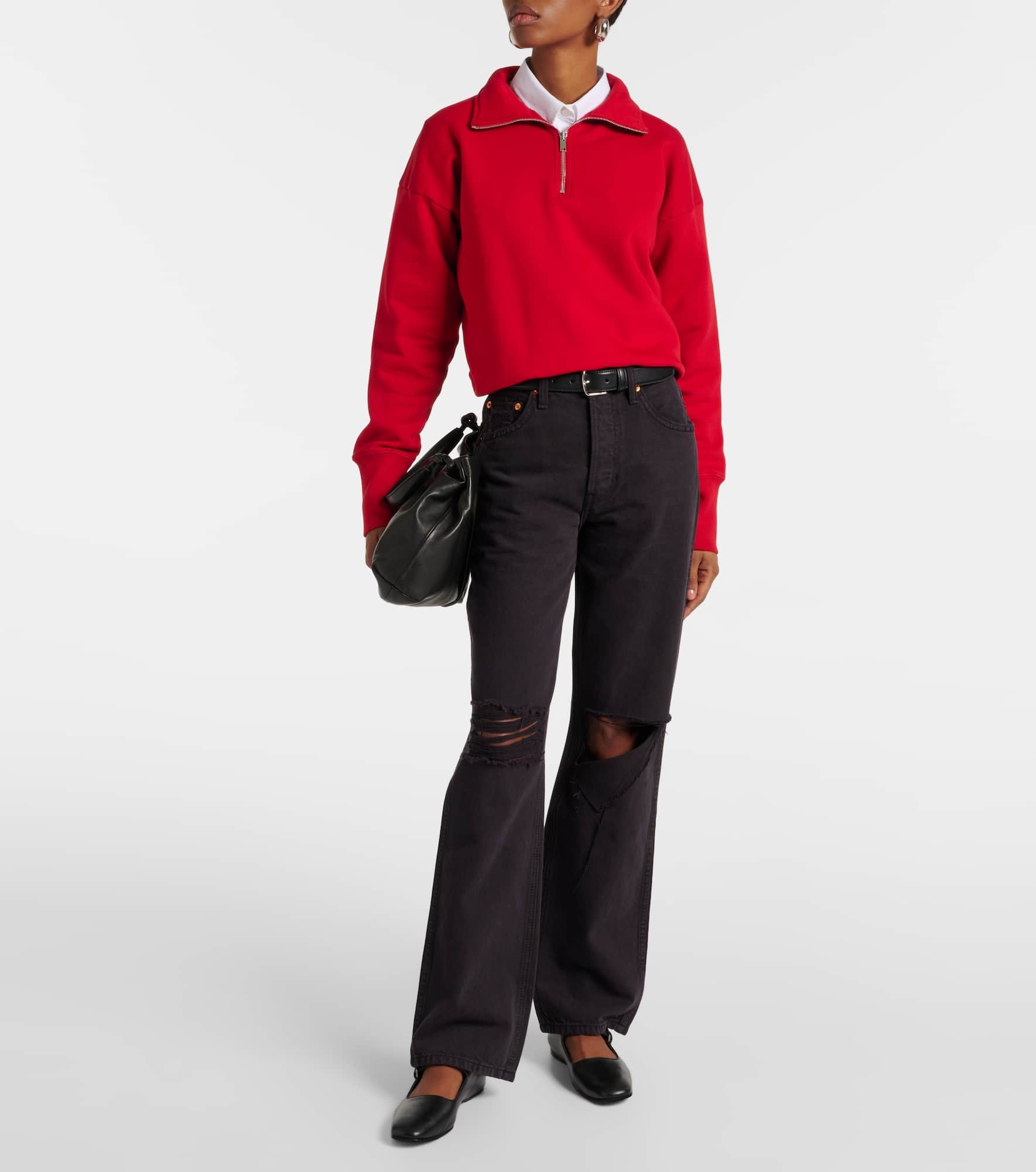 90s distressed high-rise straight jeans - 2