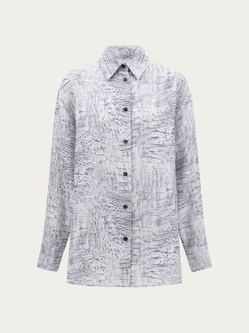 Georgette shirt with orchid print 1