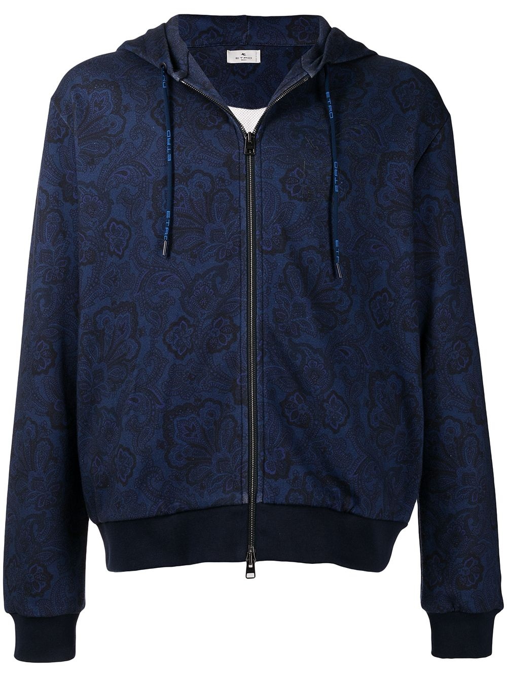 paisley-print zip-front hoodie - 1