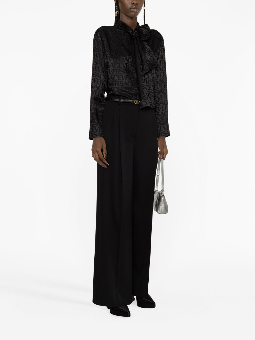 Versace Allover jacquard satin blouse - 2