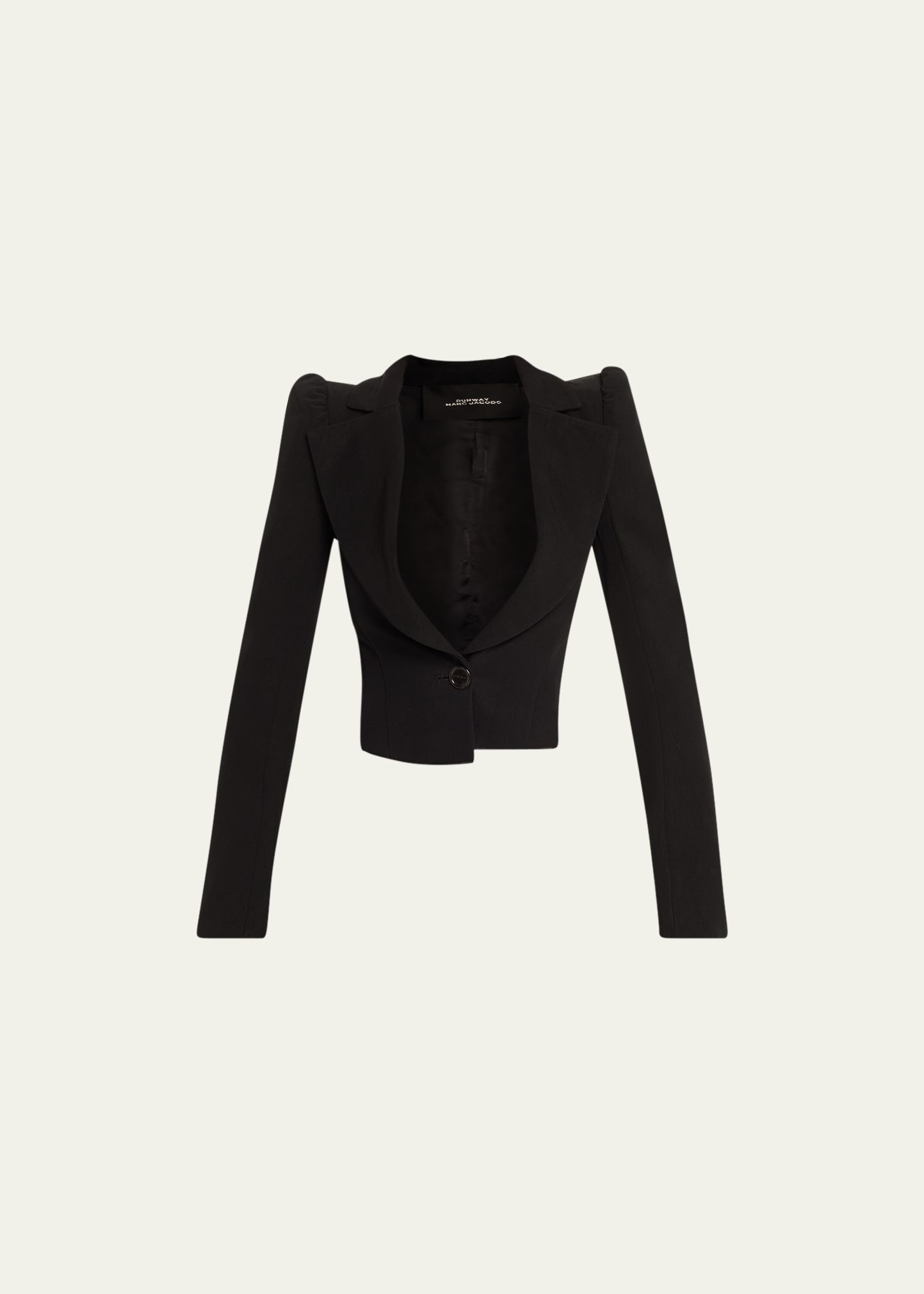 Plunging Long-Sleeve Cropped Blazer - 1