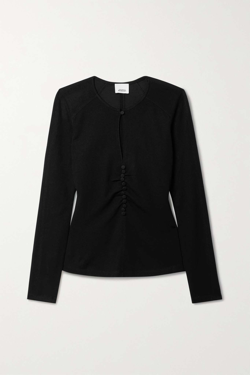 Dorine cutout brushed-jersey top 1