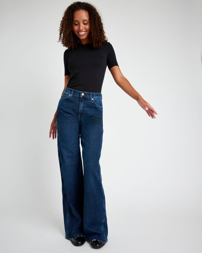 Splendid Slim Palazzo Raw Hem Jean outlook