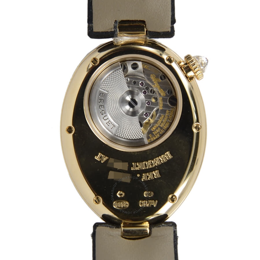 Breguet Reine de Naples Mother of Pearl Dial 18kt Yellow Gold Black Satin Diamond Ladies Watch 8928B - 4