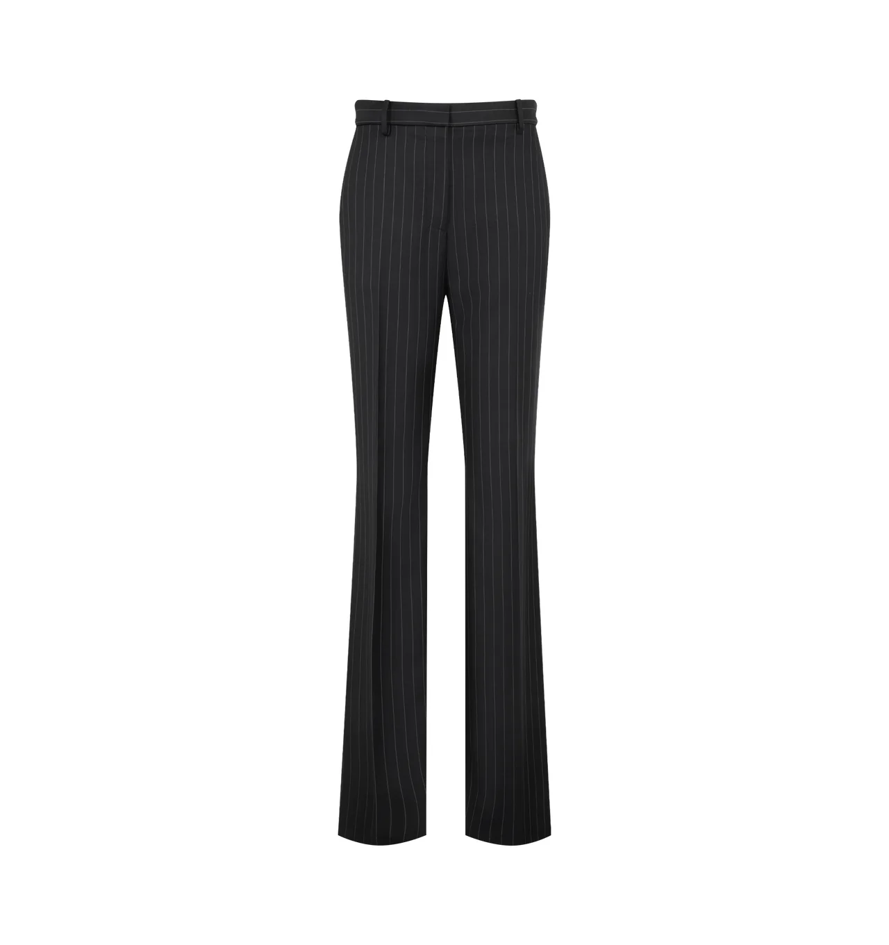 CHALK STRIPE WOOL MOHAIR PANTS - 1