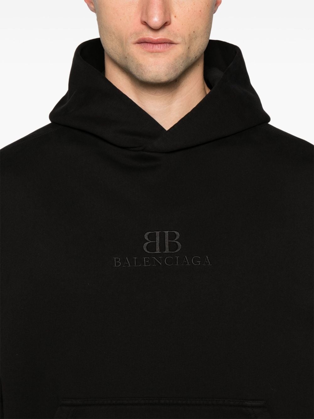 logo-embroidered cotton hoodie - 6