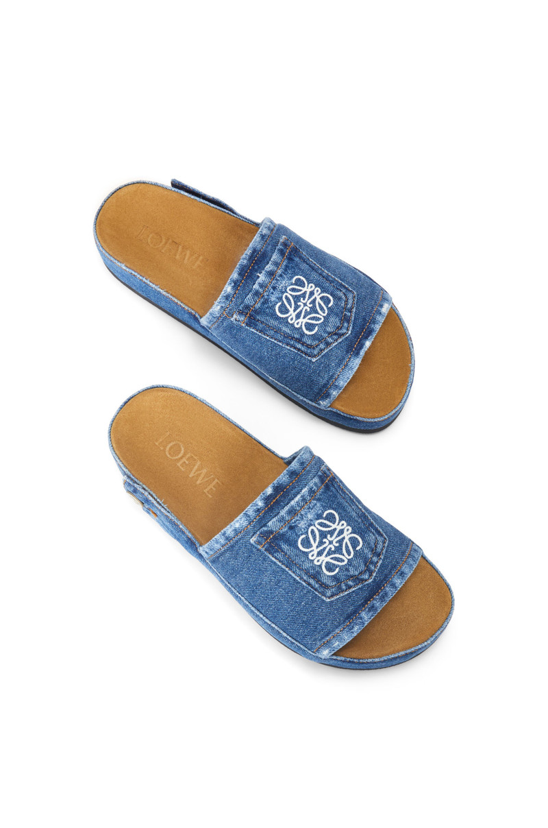 Deconstructed slide in denim 3