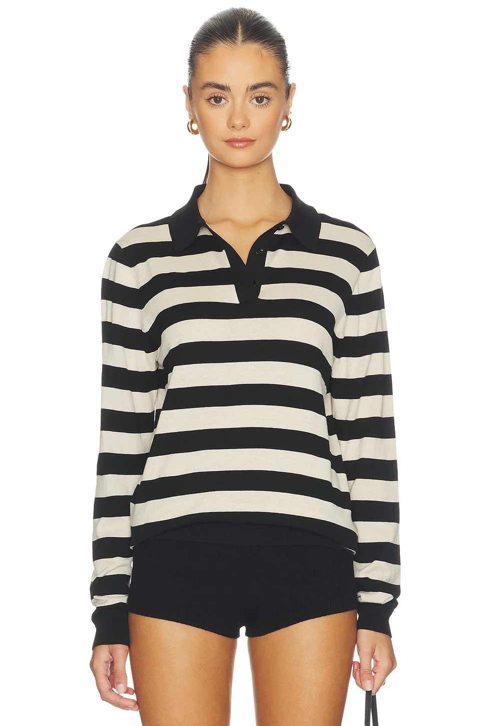 Stripe Silk Knit Polo - 1