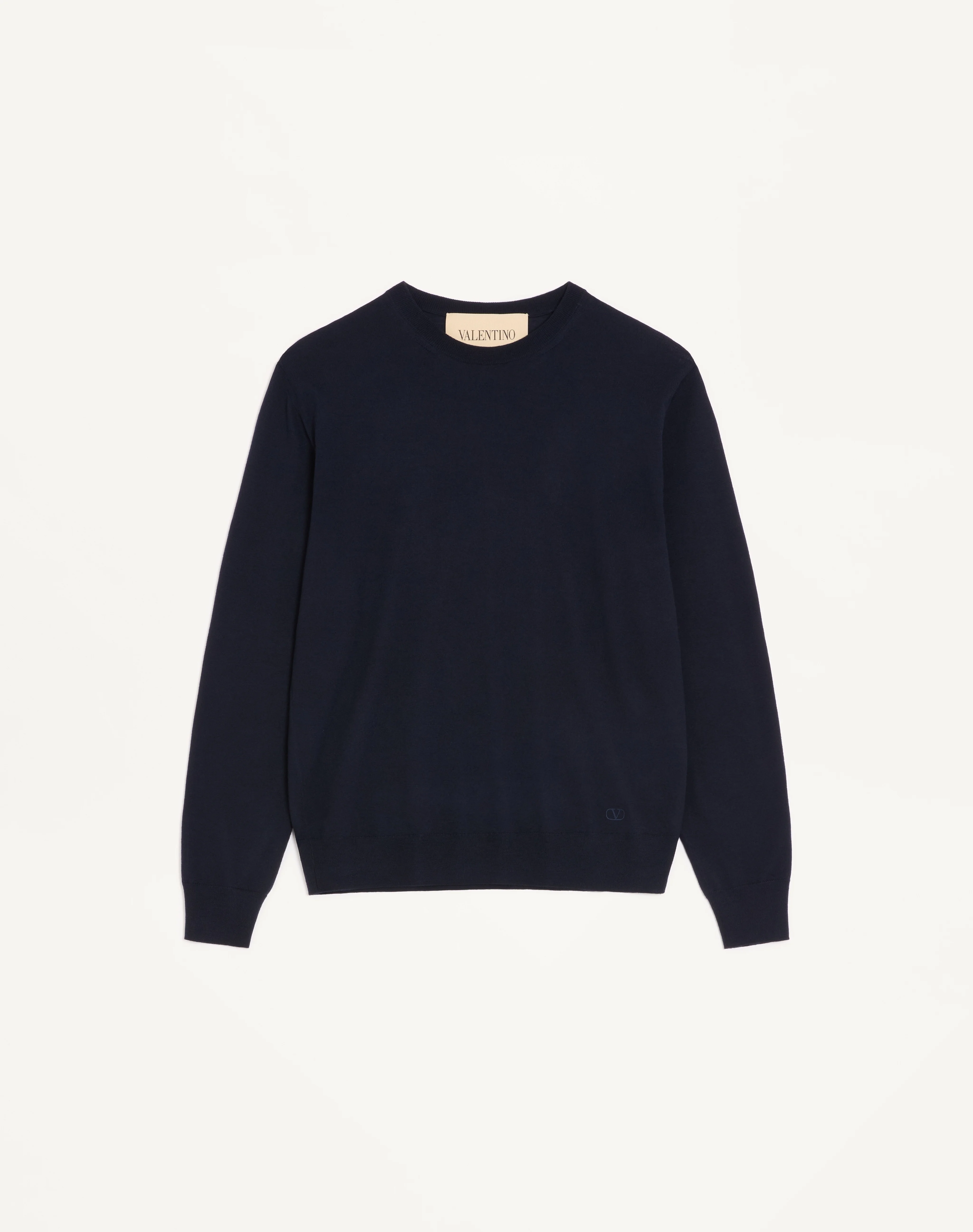 VALENTINO WOOL JUMPER WITH VLOGO EMBROIDERY - 1
