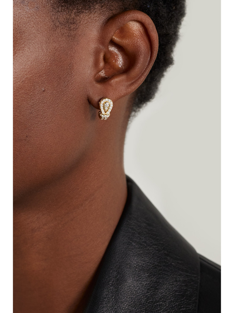 DAVID YURMAN Thoroughbred Loop 18-karat Gold Diamond Earrings outlook