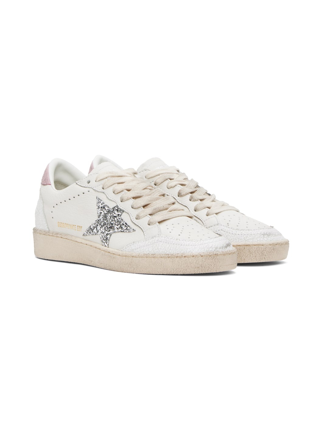 SSENSE Exclusive White & Beige Limited Edition Ballstar Sneakers - 4