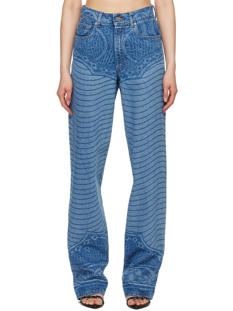 Blue Laser Printed Jeans 1