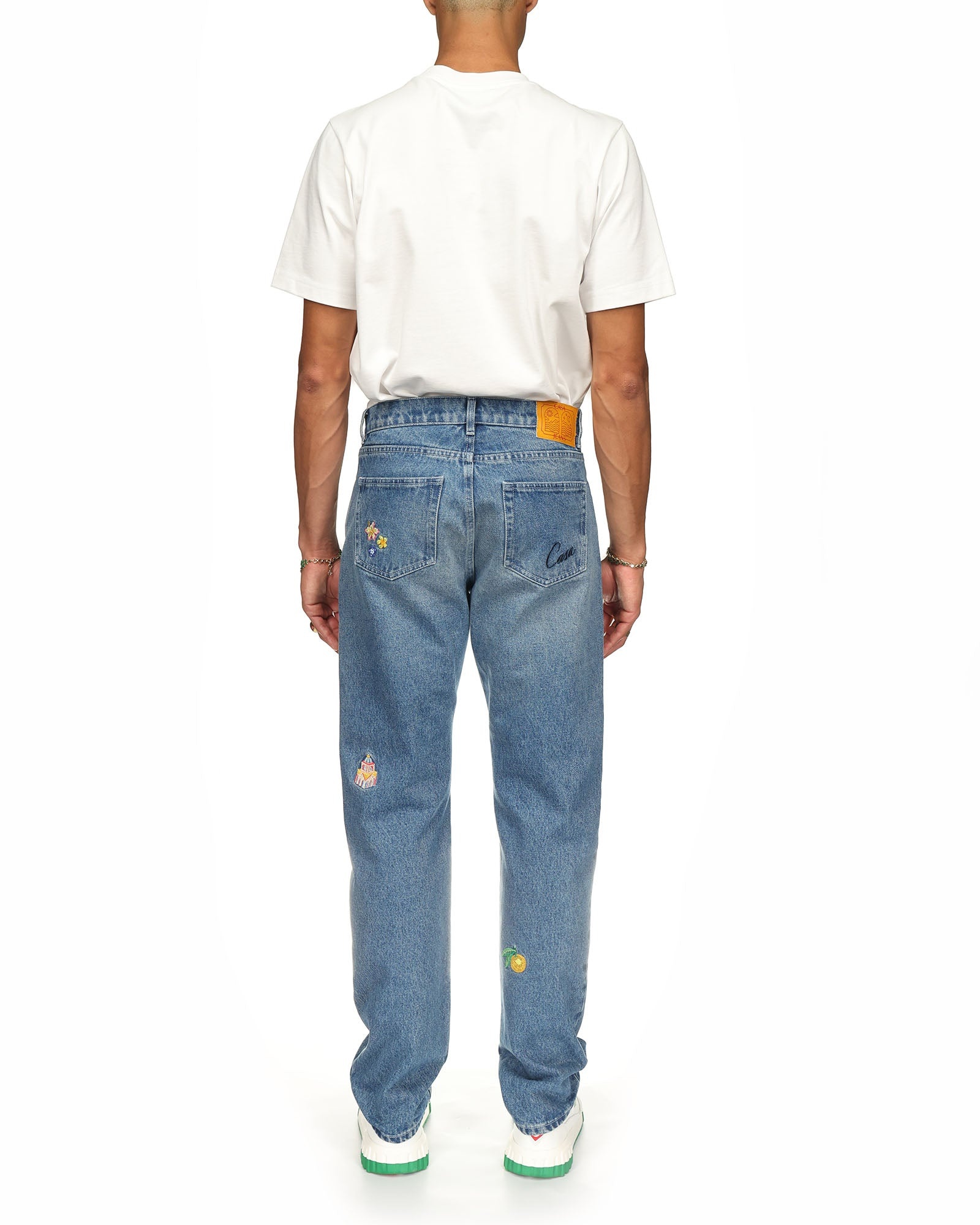 Motif Straight Leg Jeans - 4