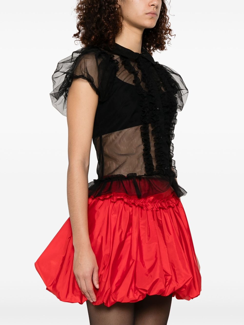 ruffled sheer blouse - 3