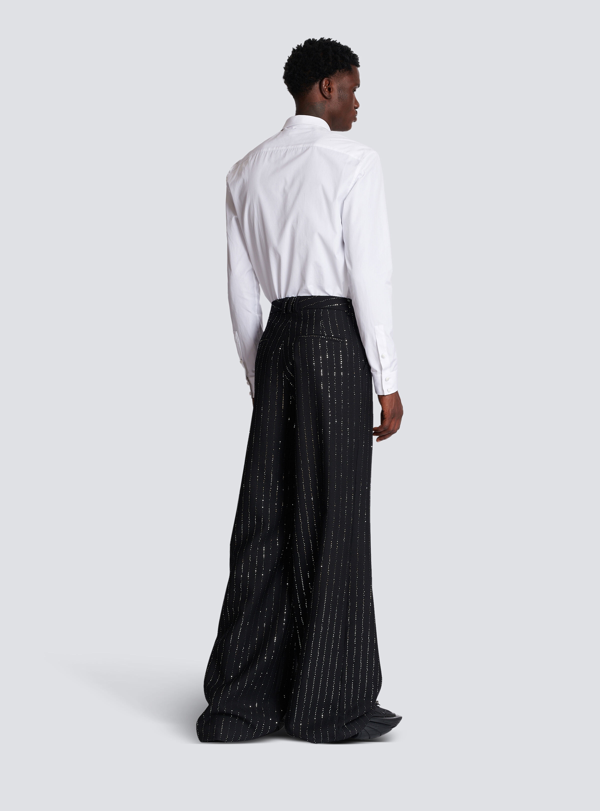 Trousers with sequin stripes - 4