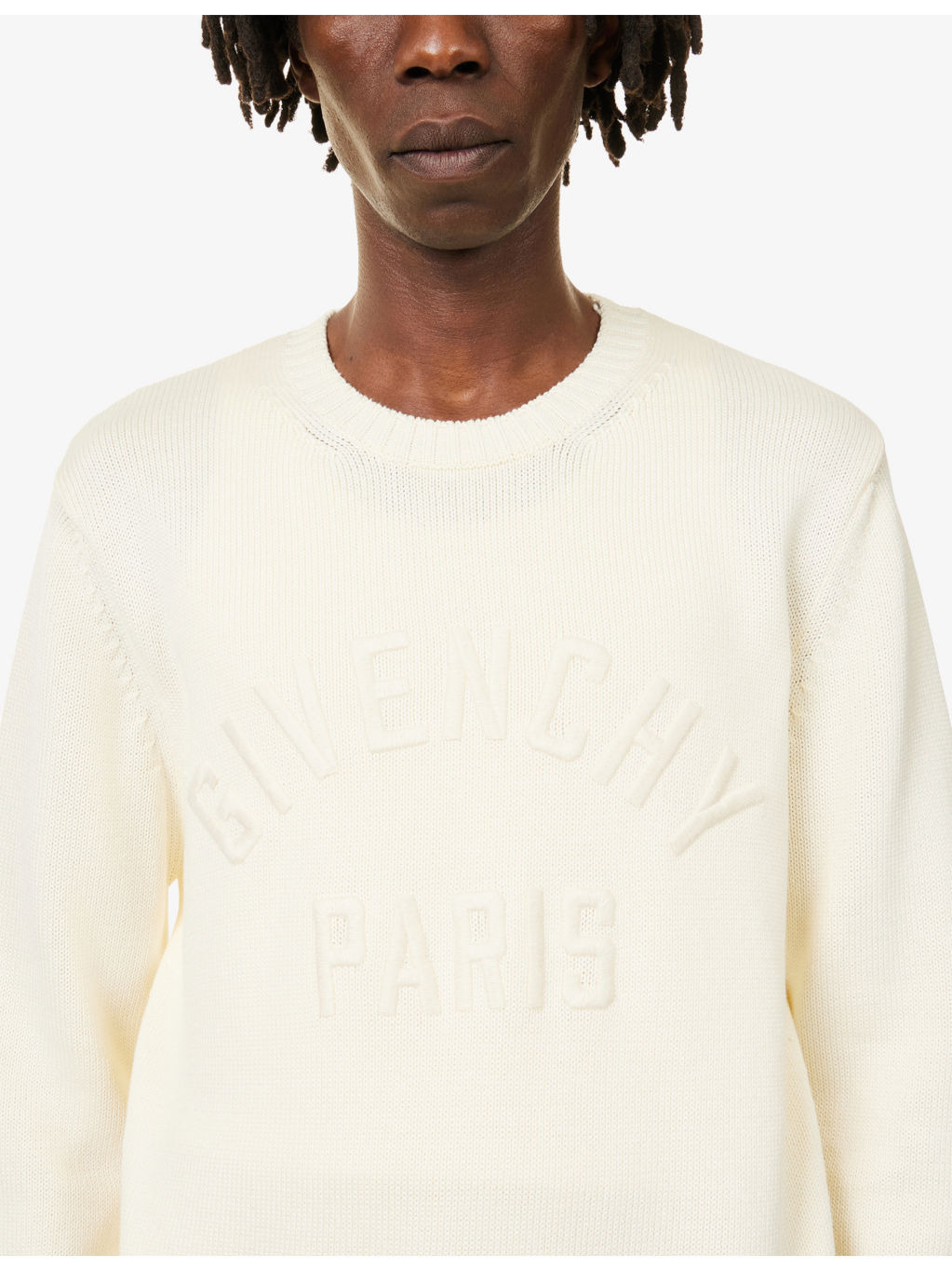 Brand-Embroidery Crewneck Cotton Jumper - 5
