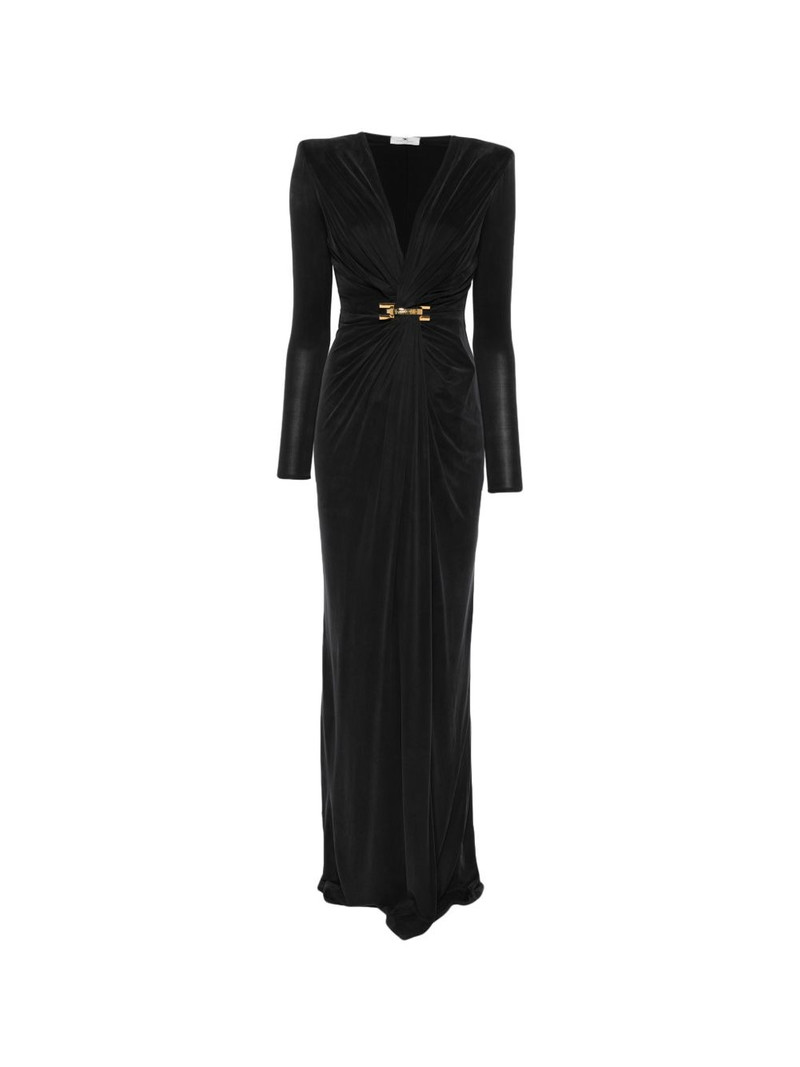 V-neck long-sleeve maxi dress 1