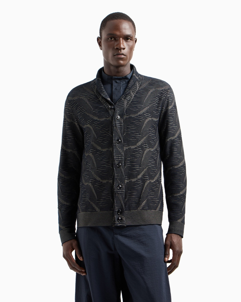 GIORGIO ARMANI JACQUARD COTTON, VISCOSE AND CASHMERE CARDIGAN outlook