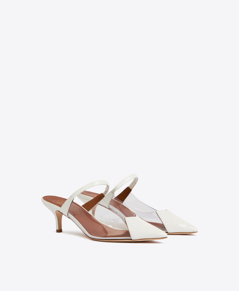 Marli 45 - White PVC Kitten Heels 3