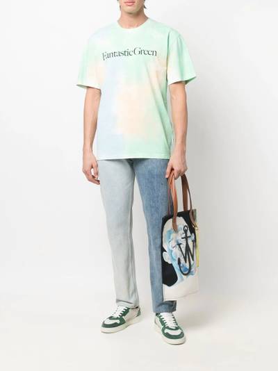 MSGM Fantastic Green tie-dye T-shirt outlook