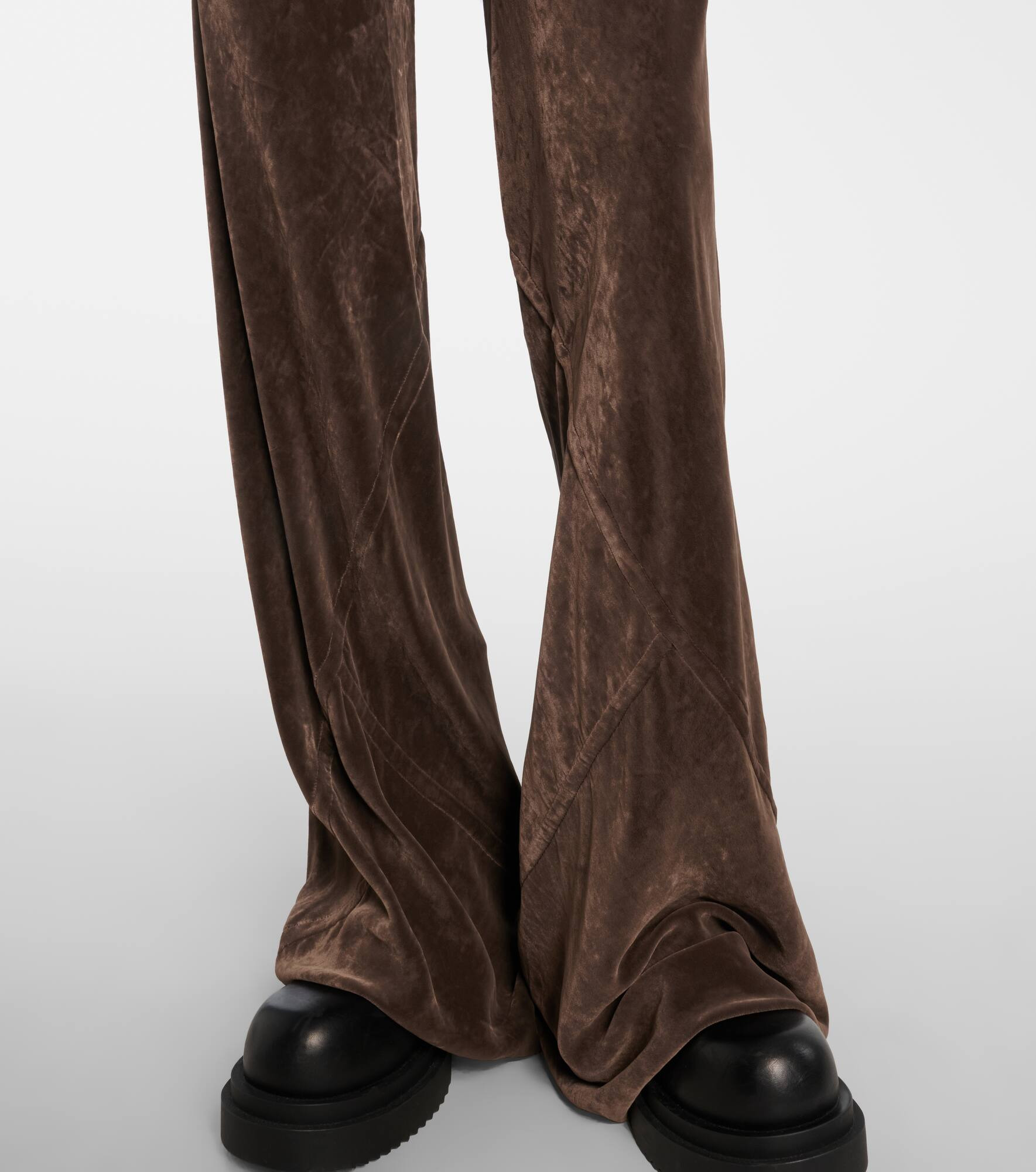 High-rise velour straight pants - 5