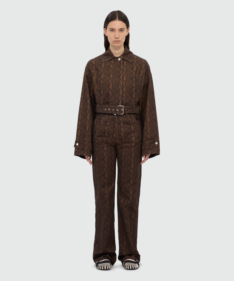 MSGM Python print gabardine cropped jacket. outlook