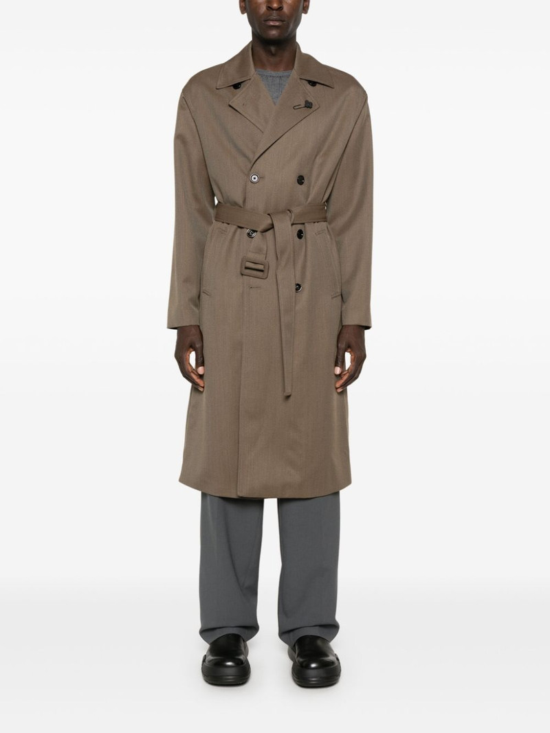 LARDINI brooch-detail coat outlook