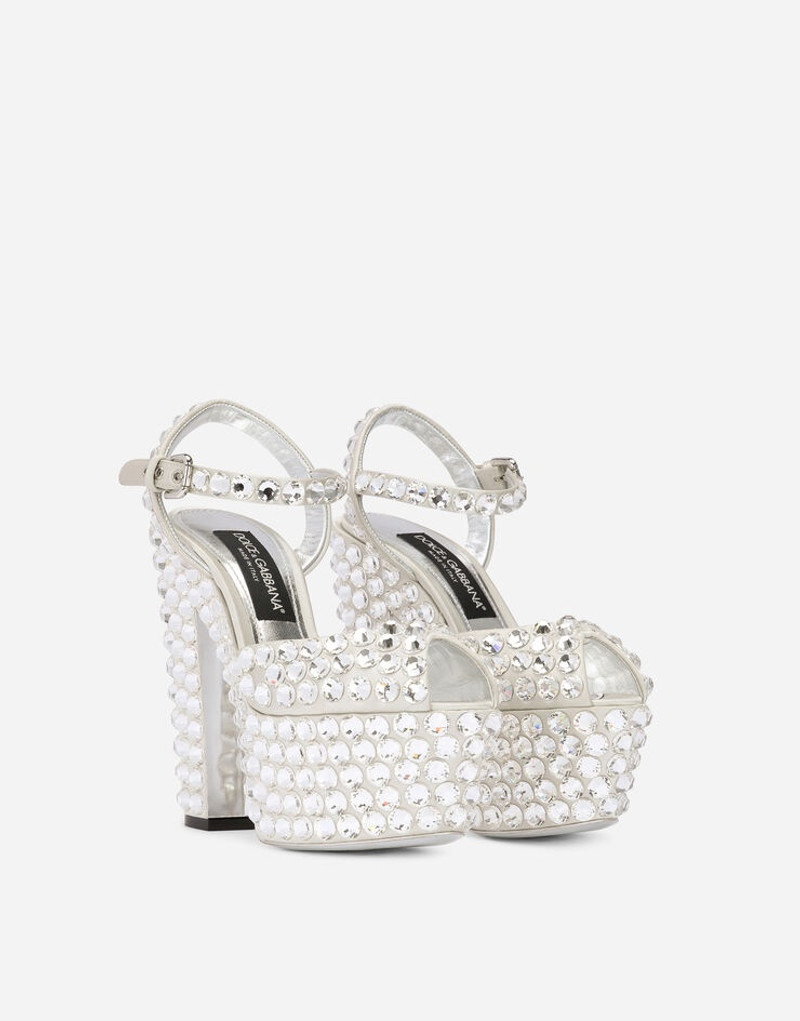 Satin platforms with fusible rhinestones 2