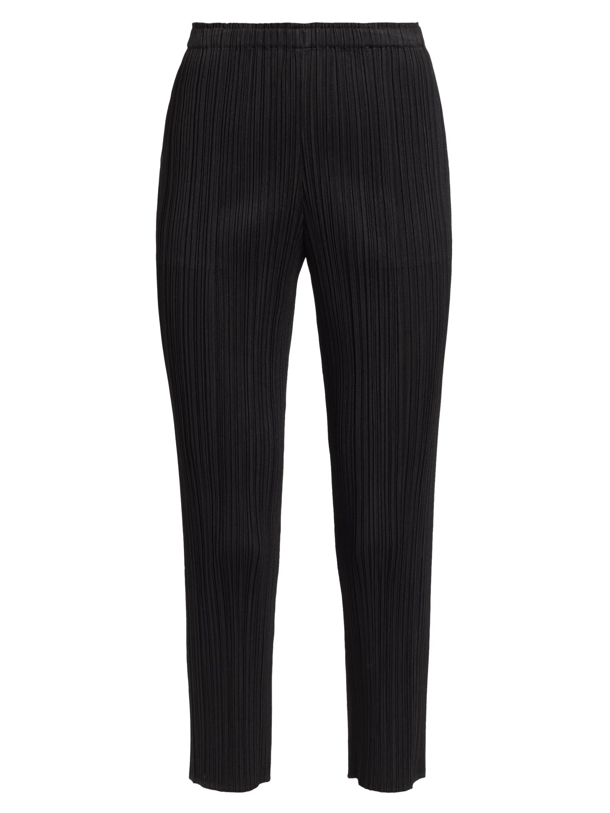 Women's Basics Pleated Crop Pants - Black - 1