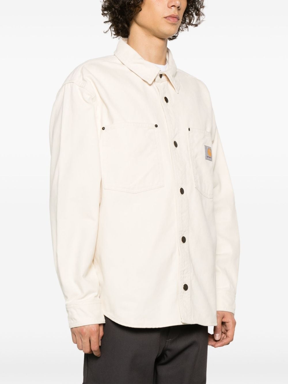 logo-patch cotton shirt - 3