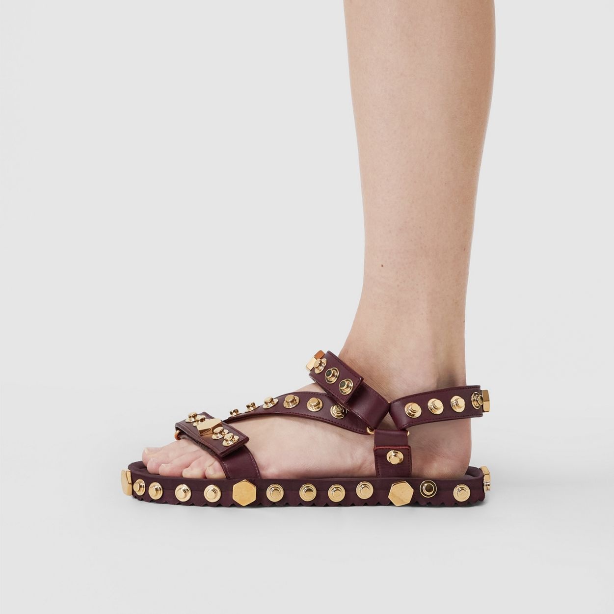 Studded Leather Sandals - 4