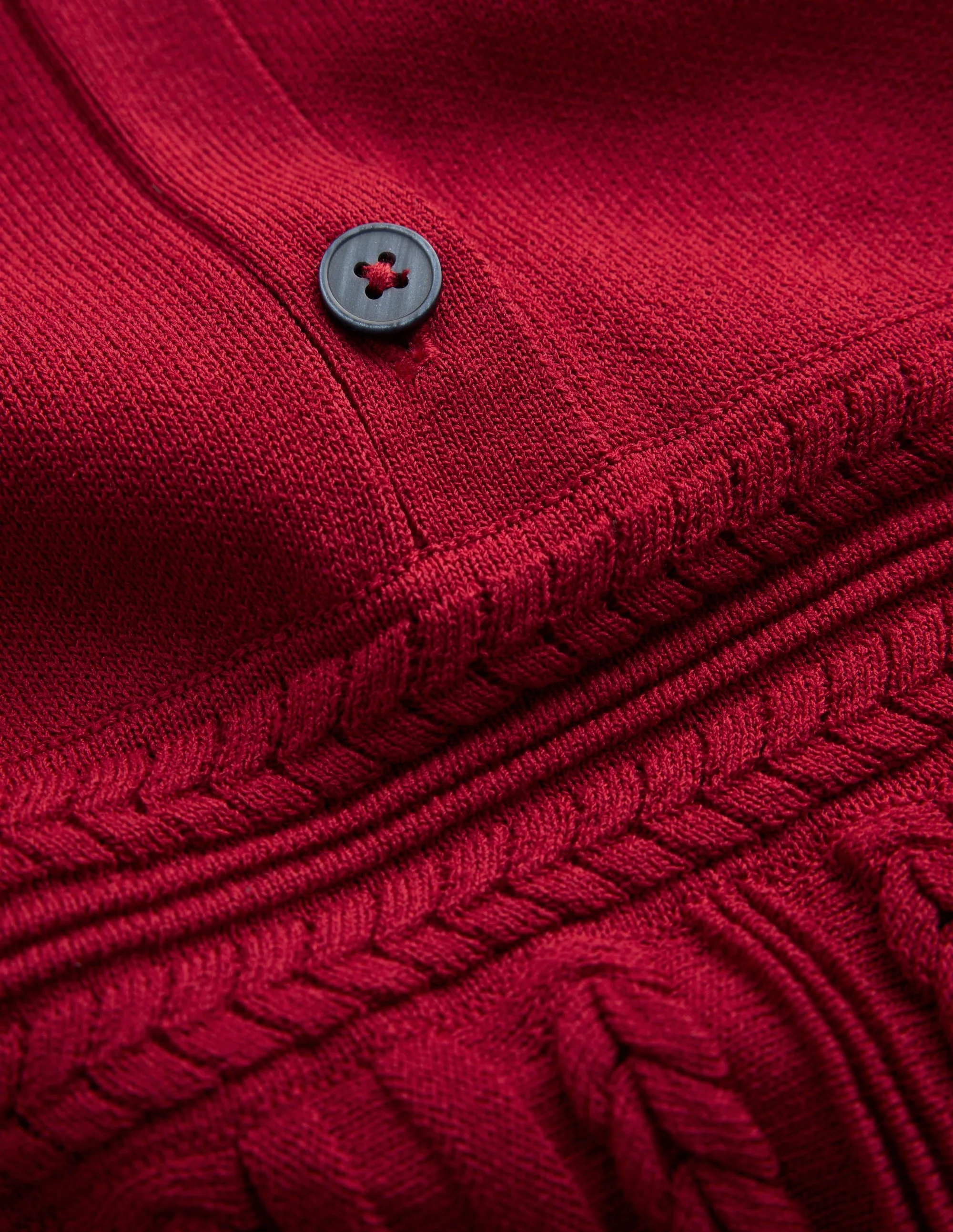 Cable Stitch Knitted Dress-Crimson Red - 1