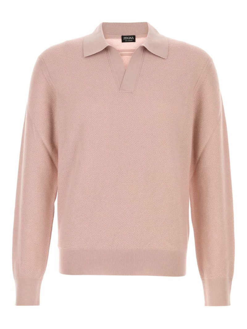 polo-collar cashmere sweater 1