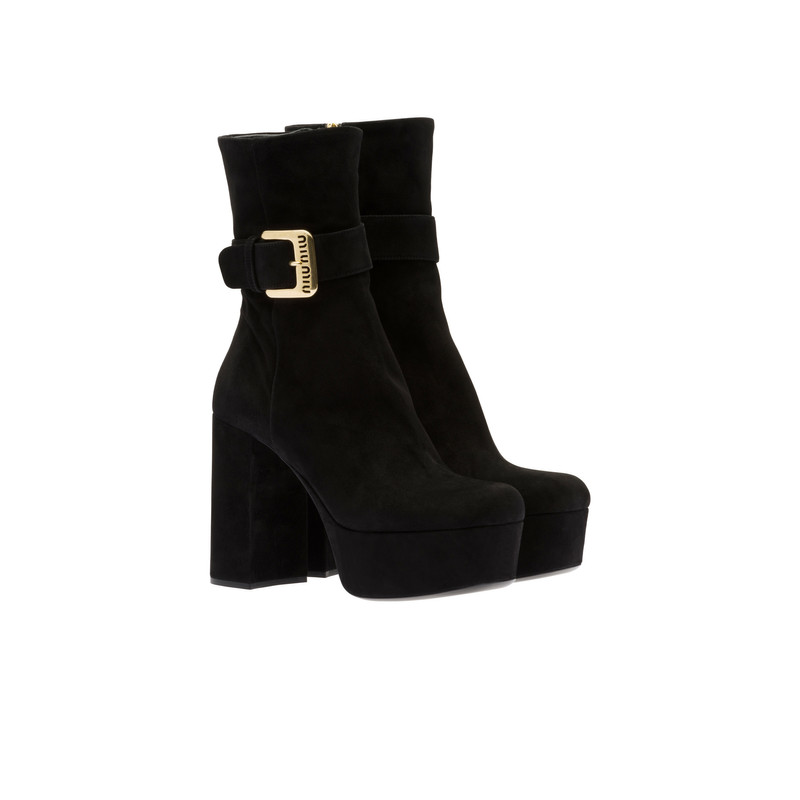 Suede platform booties 1