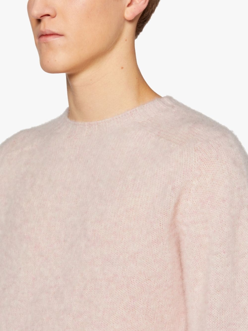 HUTCHINS PASTEL PINK WOOL CREWNECK SWEATER - 5