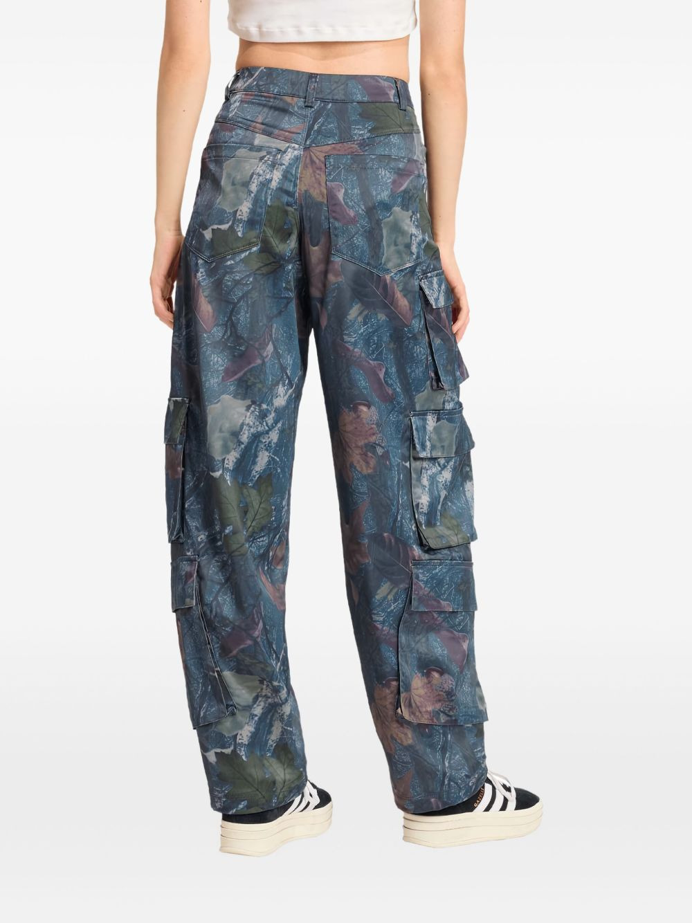 Leaf Camo Print Satin cargo pants - 2