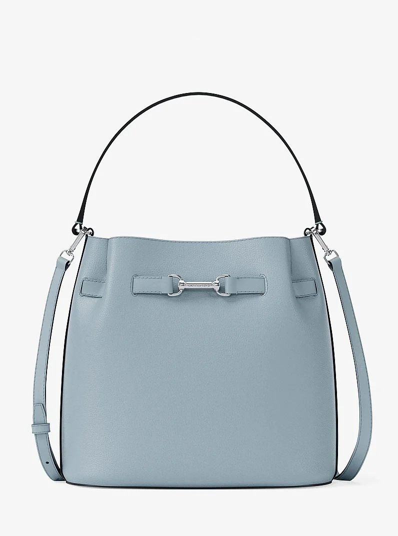 Carson Medium Pebbled Leather Convertible Bucket Crossbody Bag - 1