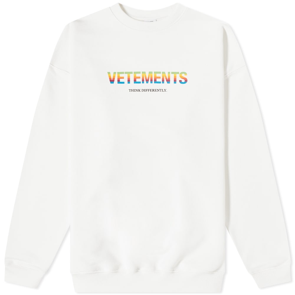 VETEMENTS Think Differently Logo Crew Sweat - 1