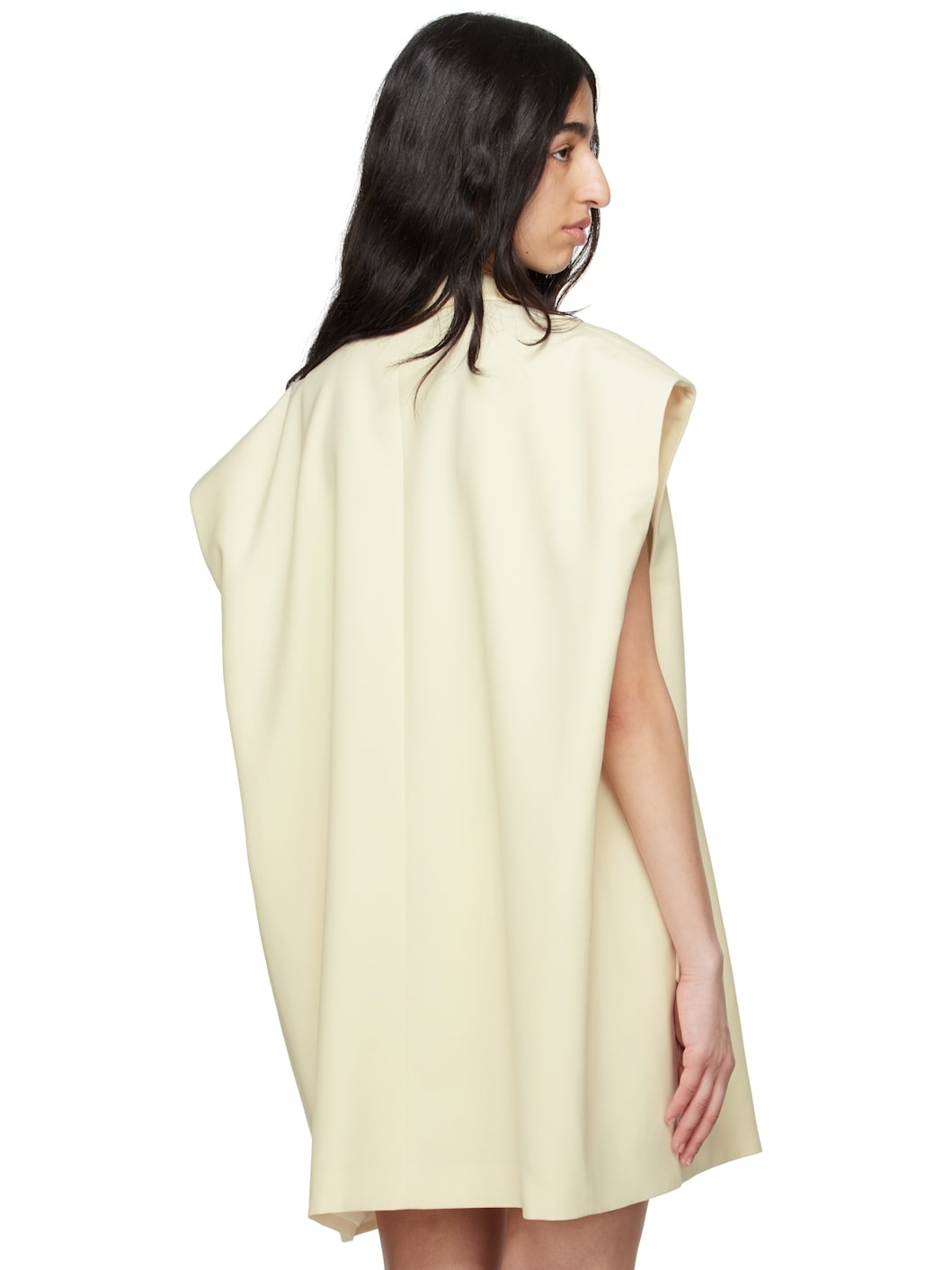 Off-White Satin Lapel Vest - 3
