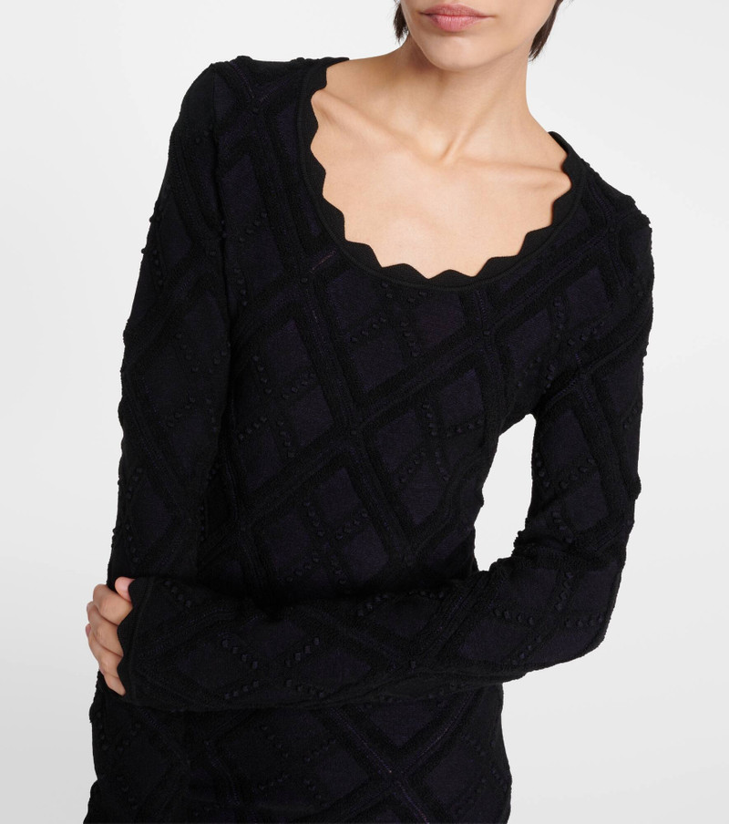 Scalloped wool-blend midi dress 4