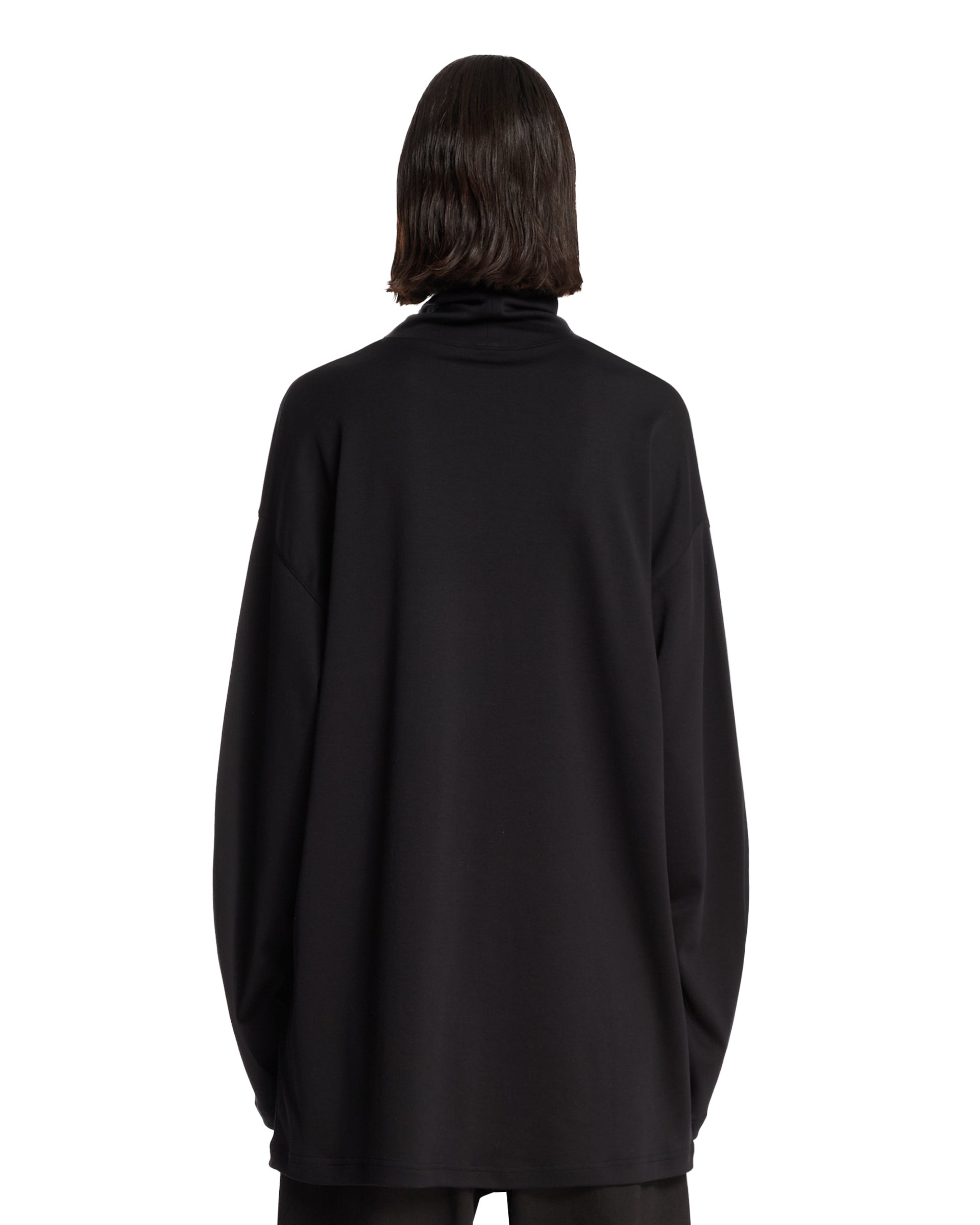 Black High-Neck Relaxed T-Shirt - 3