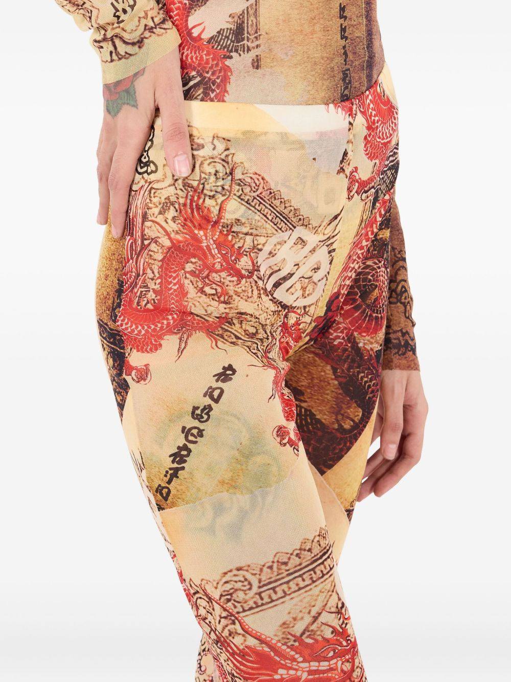 flared printed trousers - 6