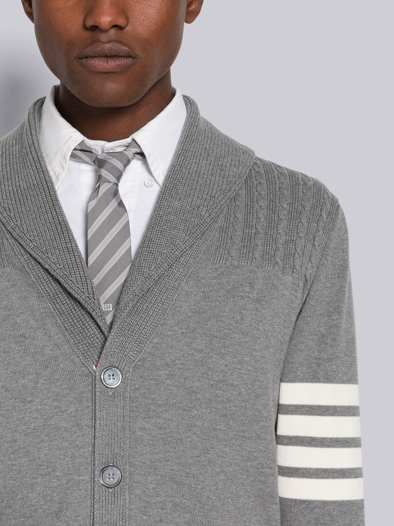 Jersey Stitch 4-Bar Shawl Collar Cardigan 5