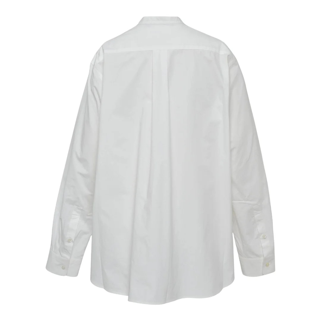 Front Button Stand Collar Blouse - 2